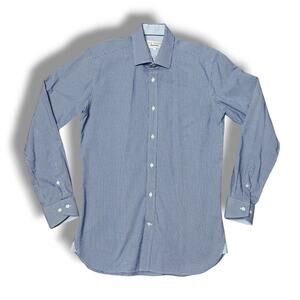 Ted Baker Endurance Shirt Mens Blue Geometric Button Up Sz 14.5 34/35 S